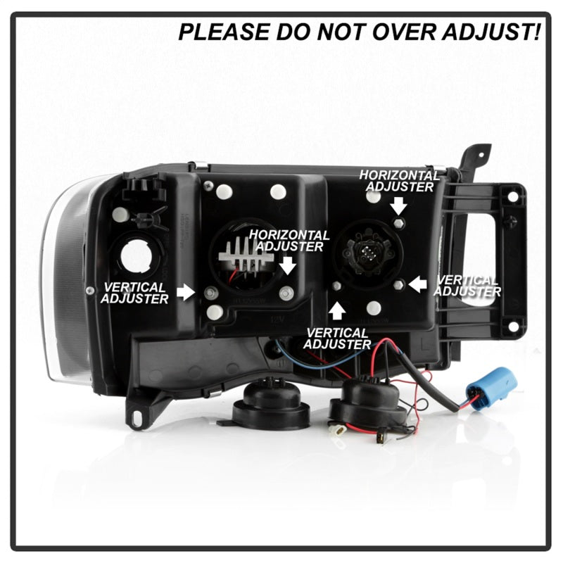 SPYDER 5088079 Spyder Dodge RAM 1500 02-05/RAM 2500/3500 03-05 High-Power LED Headlights - Black PRO-YD-DR02V2PL-BK