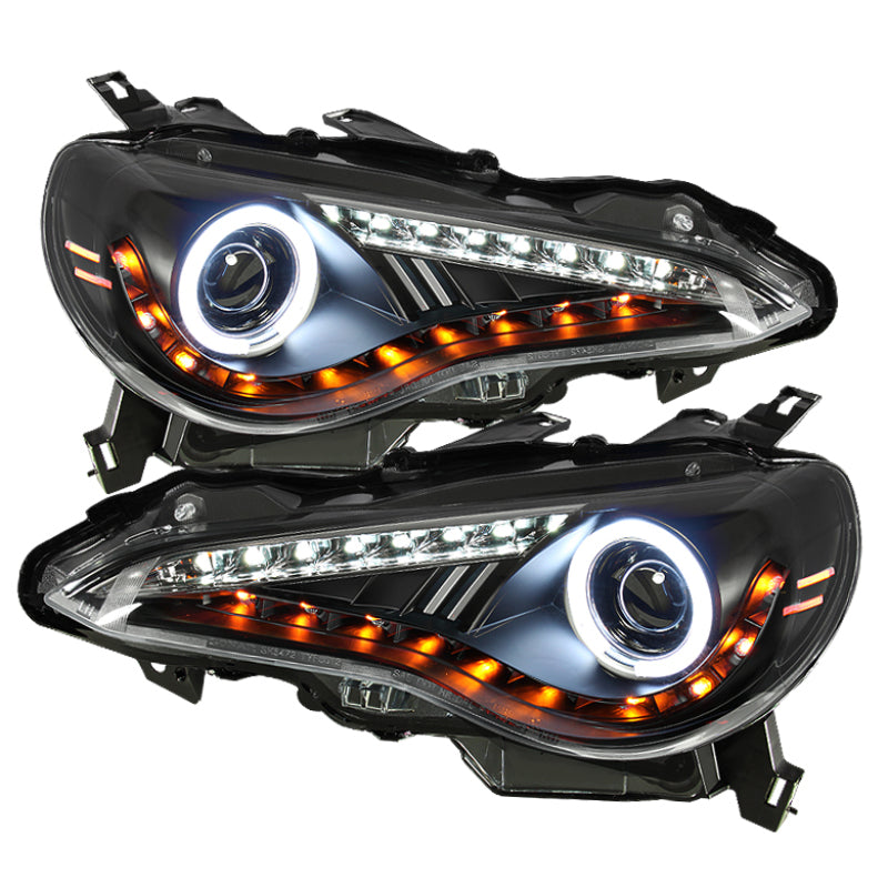 SPYDER 5075383 Spyder Scion FRS 12-14 Projector Headlights CCFL Halo DRL LED Black PRO-YD-SFRS12-CCFL-BK