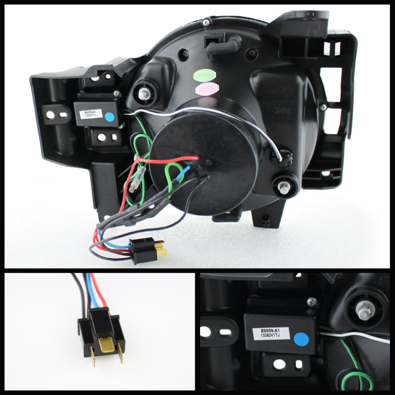 SPYDER 5075314 Spyder Toyota FJ Cruiser 07-14 Projector Halogen Model- 3D DRL LED Blk PRO-YD-TFJ07-3DDRL-BK