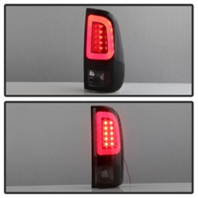 SPYDER 5084729 Spyder 08-16 Ford Super Duty F-250 V3 Light Bar LED Tail Lights - Blk Smoke ALT-YD-FS07V3-LBLED-BSM
