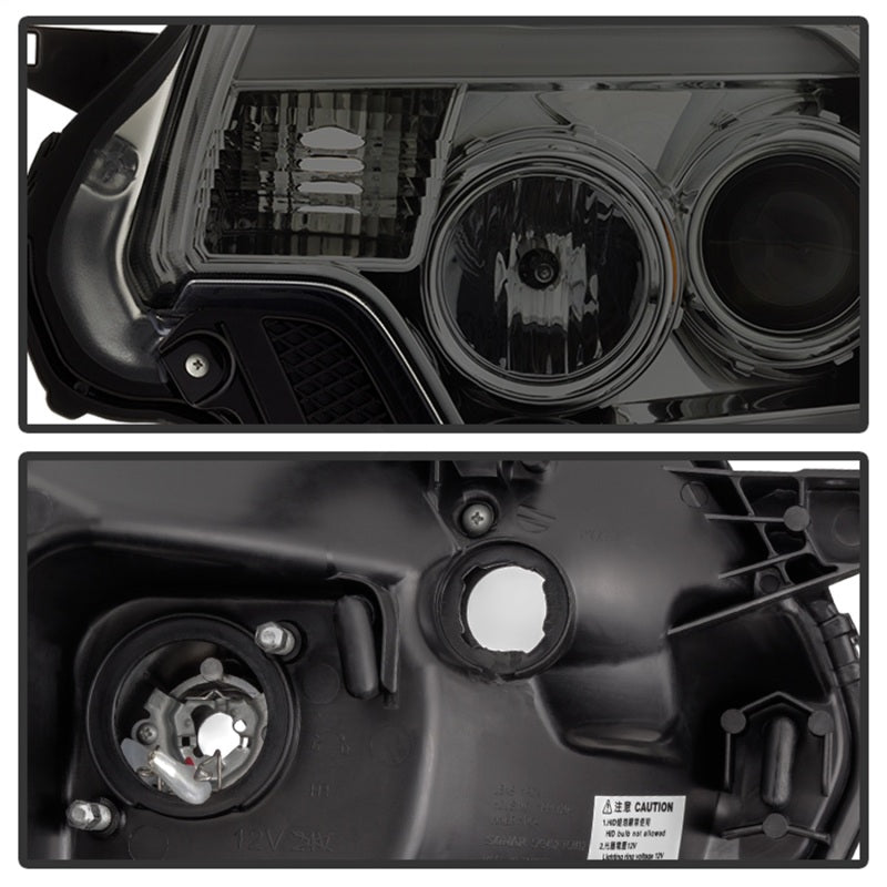 SPYDER 5081728 Spyder Toyota Tacoma 12-16 Projector Headlights Light Bar DRL Smoke PRO-YD-TT12-LBDRL-SM