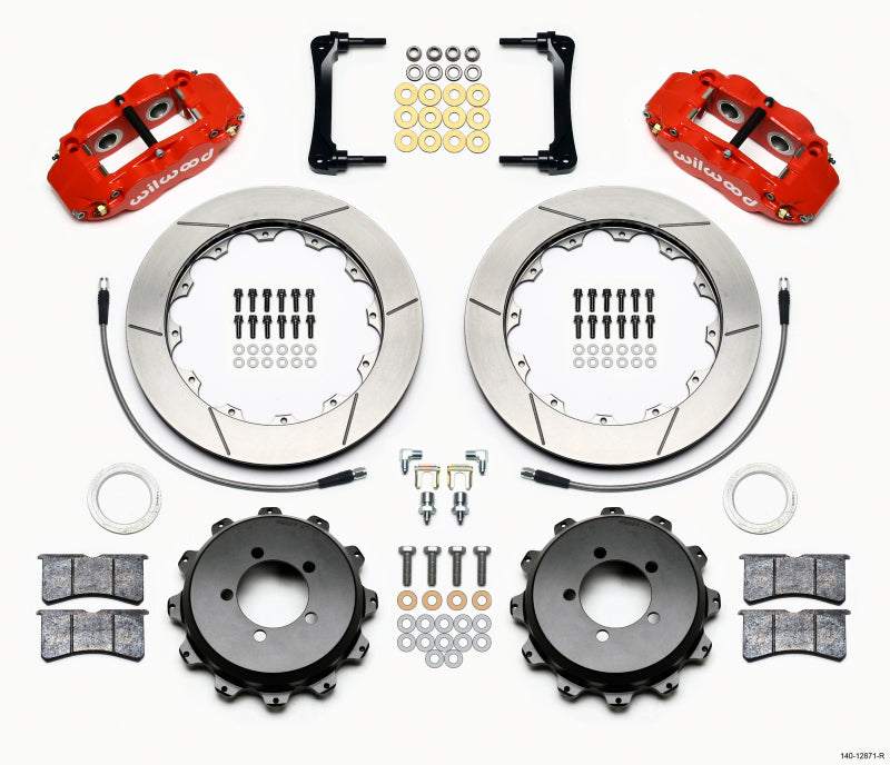 Wilwood 140-12871-R Narrow Superlite 4R Rear Kit 12.88in Red 2012-Up Toyota / Scion FRS w/Lines