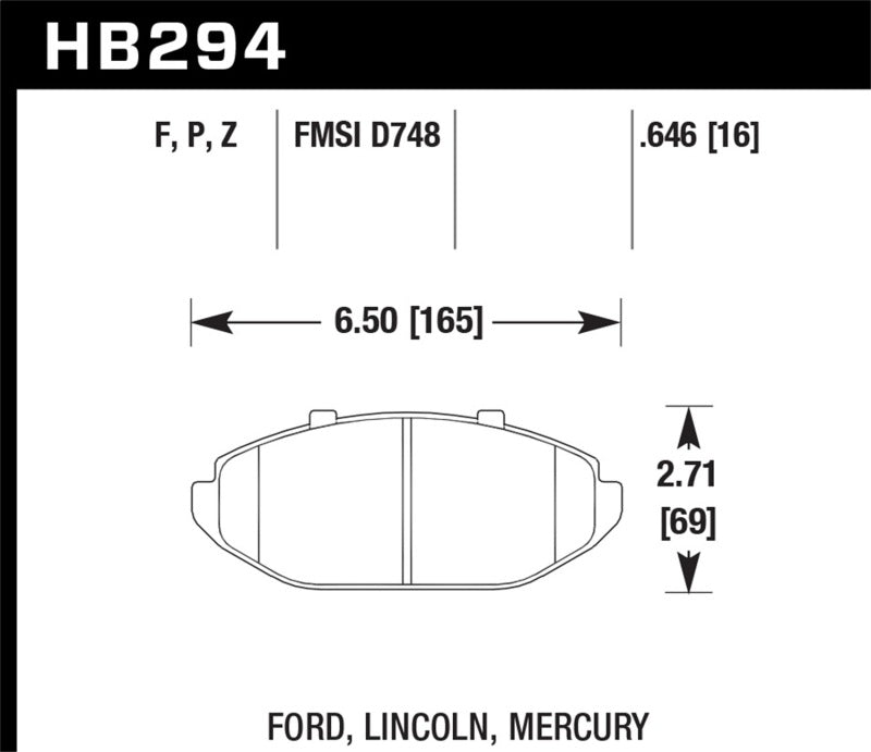 Hawk Performance HB294F.646 Hawk HPS Street Brake Pads