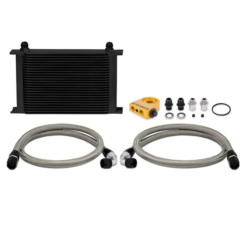 Mishimoto MMOC-UHTBK Universal Thermostatic 25 Row Oil Cooler Kit (Black Cooler)