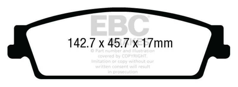 EBC DP43022R 15+ Cadillac Escalade 6.2 2WD Yellowstuff Rear Brake Pads