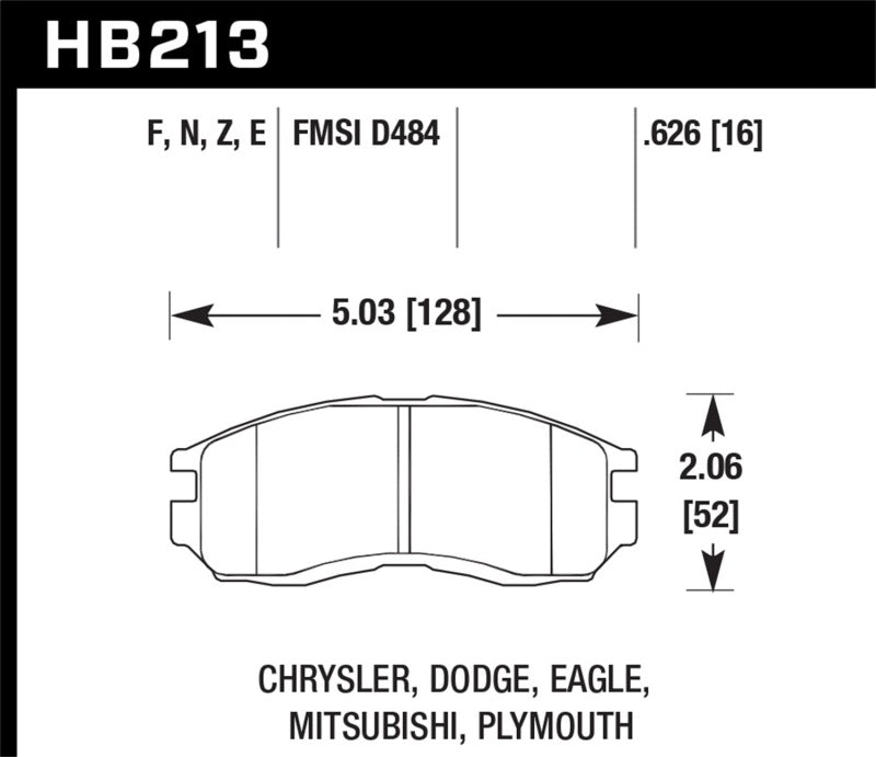 Hawk Performance HB213F.626 Hawk 1st Gen DSM HPS Street Front Brake Pads