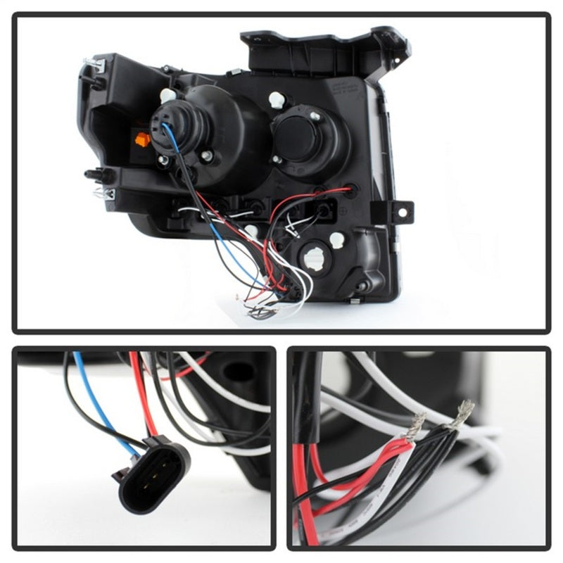 SPYDER 5010254 Spyder Ford F150 09-14 Projector Headlights Halogen Model- LED Halo LED Smke PRO-YD-FF15009-HL-SM