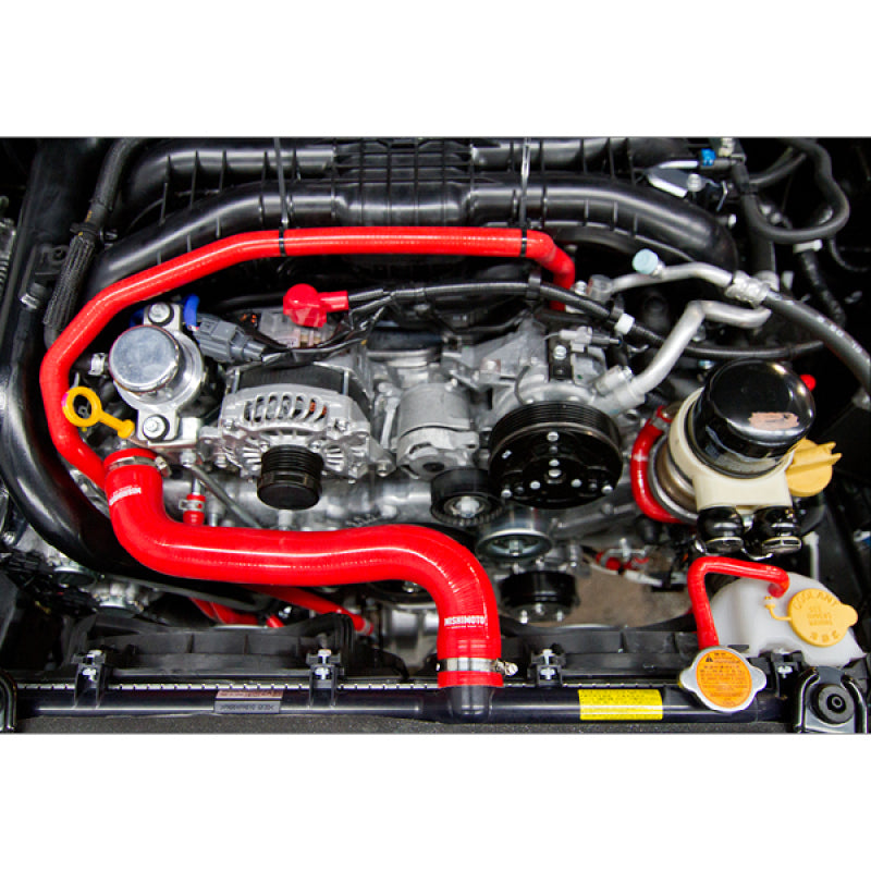 Mishimoto MMHOSE-WRX-15ANCRD 2015 Subaru WRX Red Silicone Radiator Coolant Ancillary Hoses Kit