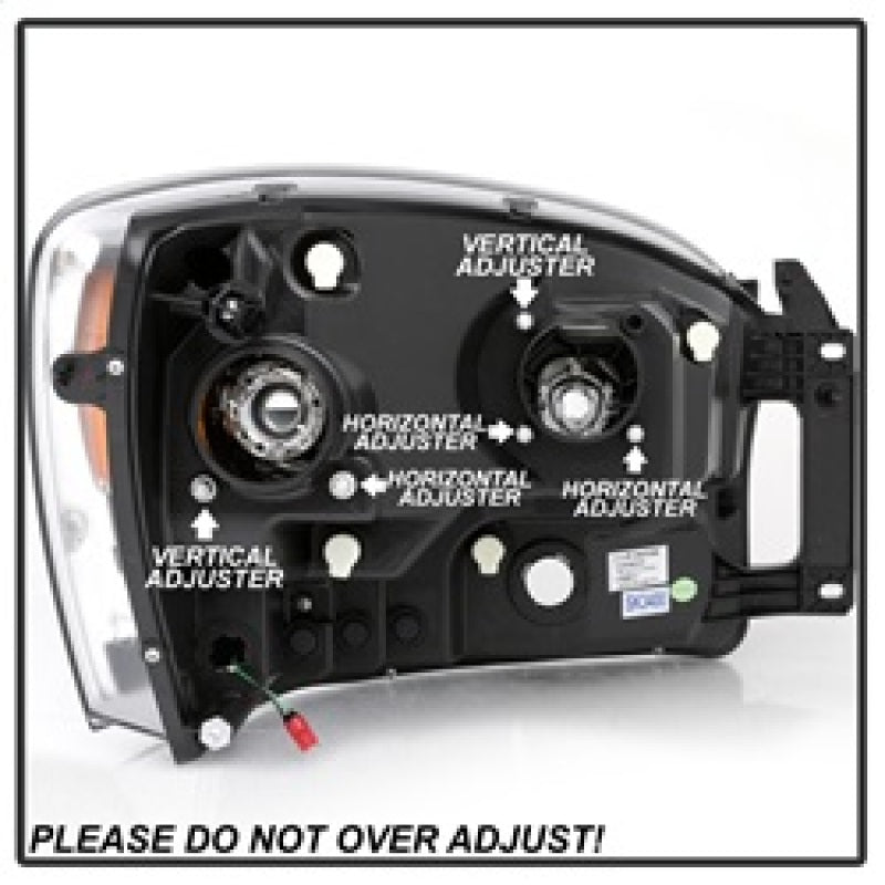 SPYDER 5085306 Spyder Dodge RAM 1500 06-08 V2 Projector Headlights - Light Bar DRL - Black (PRO-YD-DR06V2-LB-BK)