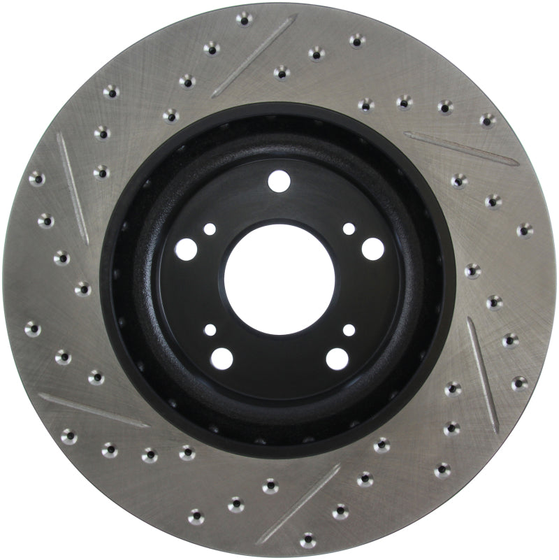 Stoptech 127.40057L StopTech 02-06 Acura RSX Type S / 06-09 Honda Civic Si Slotted & Drilled Left Front Rotor