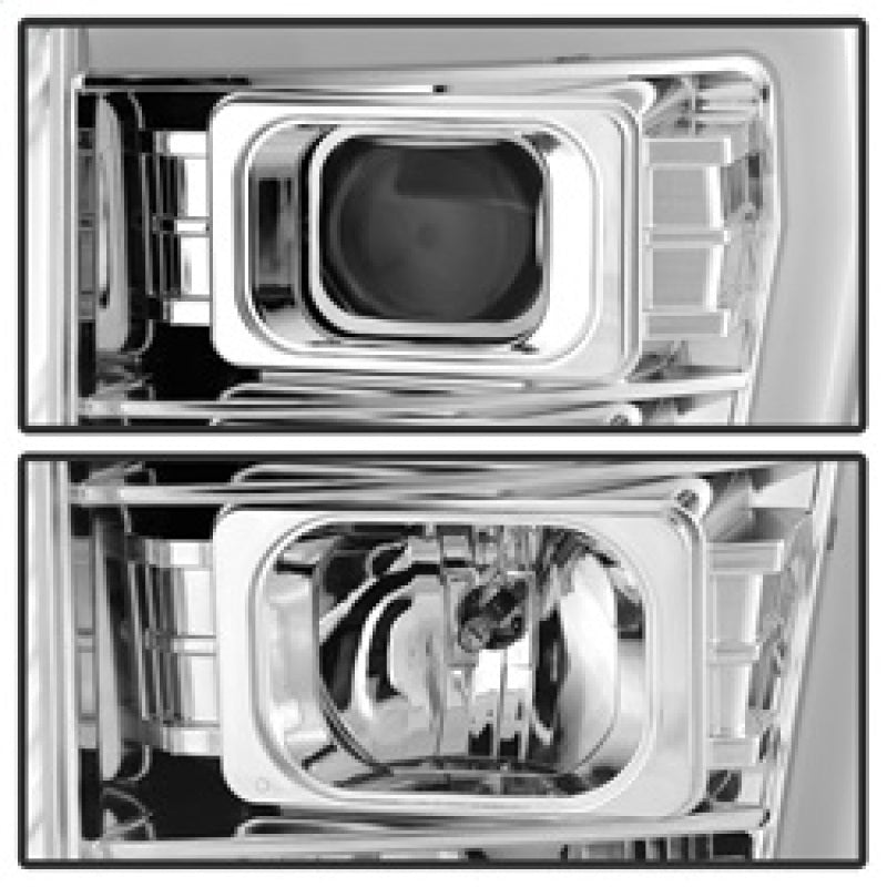 SPYDER 5084705 Spyder 11-16 Ford F-250/F-350 V2 Projector Headlights - Light Bar DRL - Chrome PRO-YD-FS11V2-LB-C