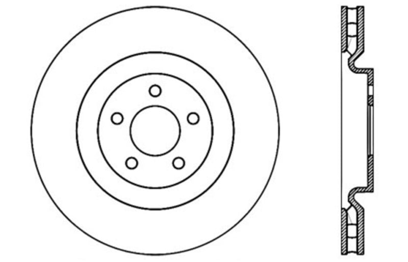 Stoptech 127.61089L StopTech Slotted & Drilled Sport Brake Rotor