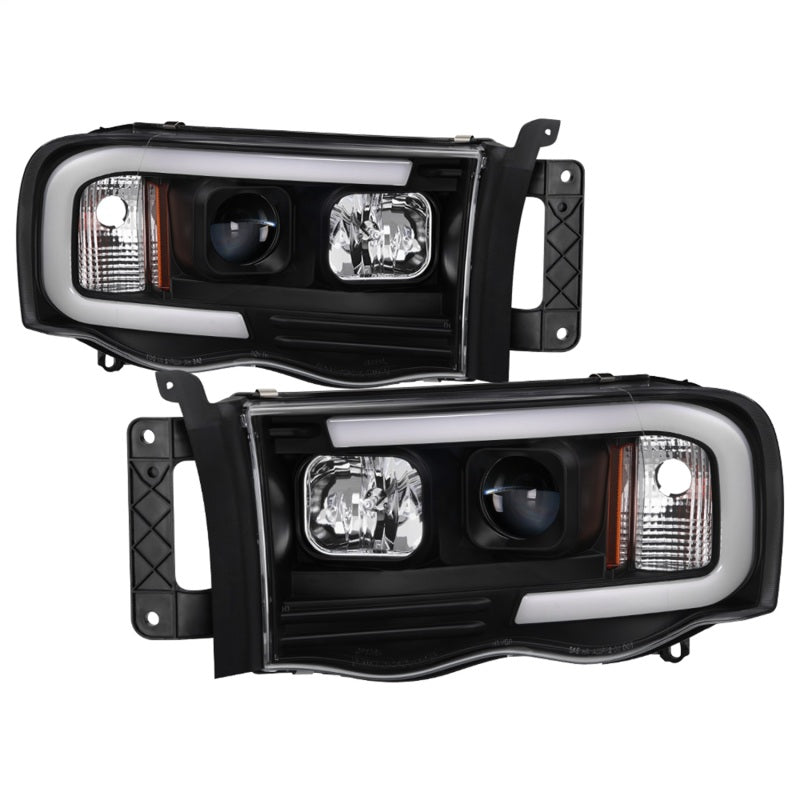 SPYDER 5084606 Spyder 02-05 Dodge RAM 1500 Light Bar Projector Headlights - Black (PRO-YD-DR02V2-LB-BK)