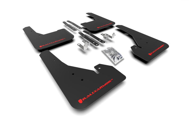Rally Armor MF67-UR-BLK/RD 18-22 Toyota Corolla Hatchback Black UR Mud Flap Red Logo