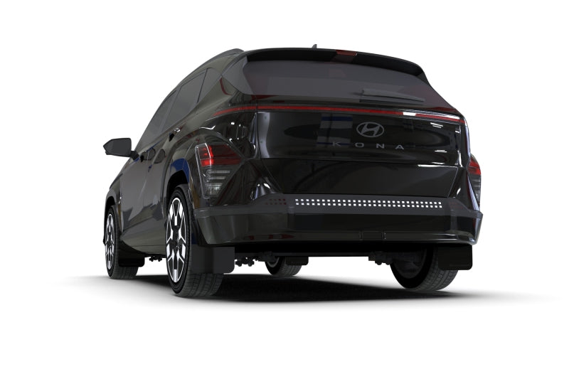 Rally Armor MF113-UR-BLK-MBK 2024 Hyundai Kona EV Black UR Mud Flap - Metallic Black Logo