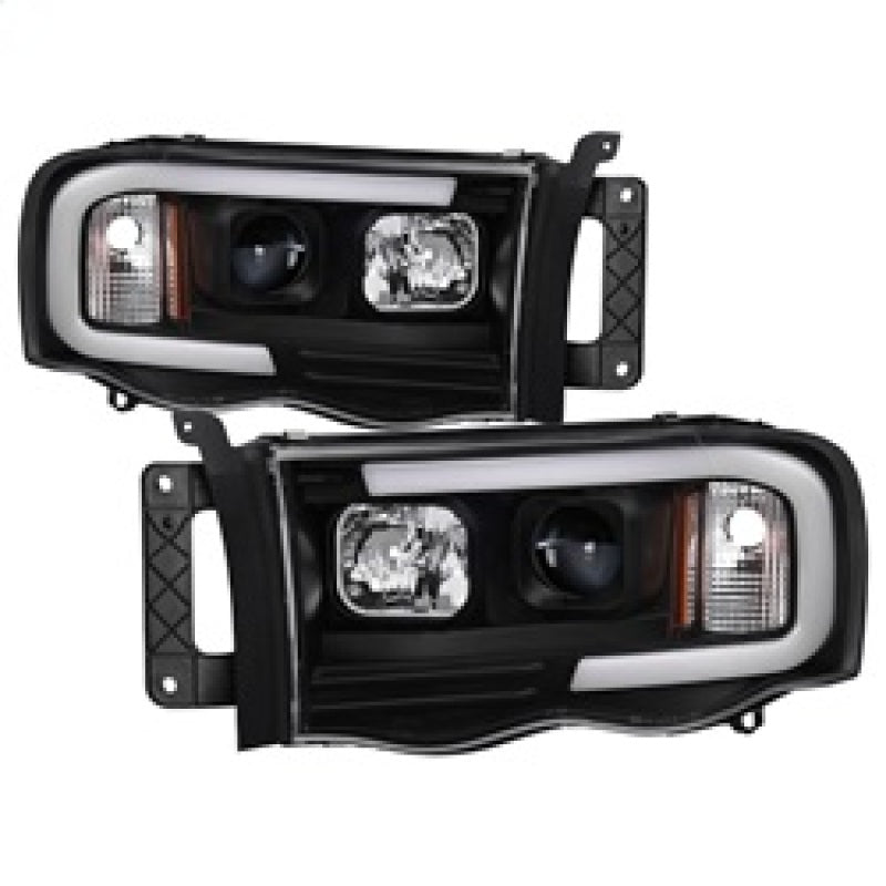 SPYDER 5084606 Spyder 02-05 Dodge RAM 1500 Light Bar Projector Headlights - Black (PRO-YD-DR02V2-LB-BK)