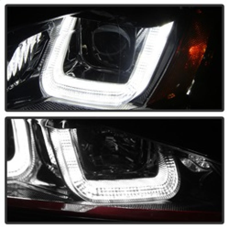 SPYDER 5080592 Spyder Volkswagen Golf VII 14-16 Projector Headlights DRL LED Red Stripe Blk PRO-YD-VG15-RED-DRL-BK