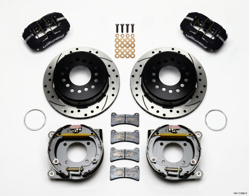 Wilwood 140-11398-D Dynapro Low-Profile 11.00in P-Brake Kit Drilled Chevy 12 Bolt 2.75in Off w/ C-Clips