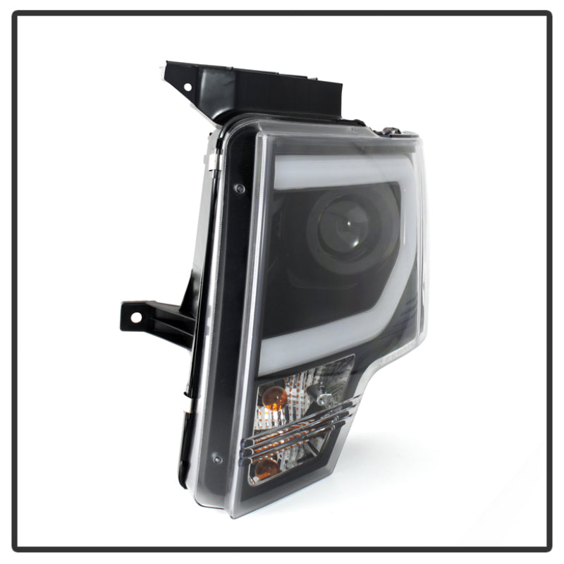 SPYDER 5077592 Spyder Ford F150 09-14 Projector Headlights Halogen Model- Light Bar DRL Blk PRO-YD-FF15009-LBDRL-BK