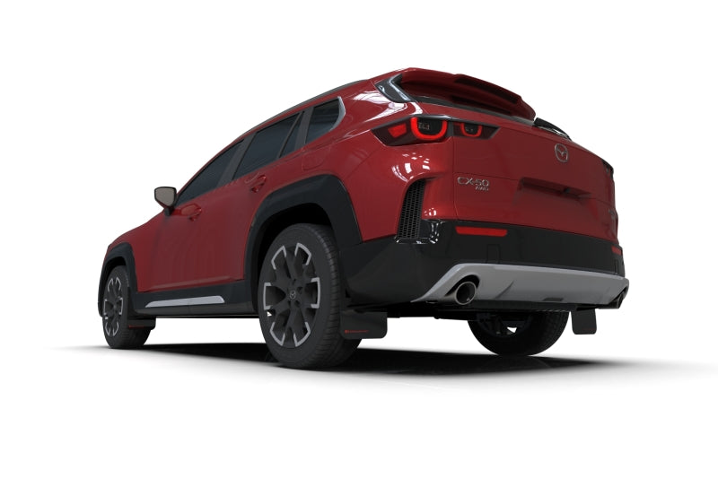Rally Armor MF107-UR-BLK-RD - 2024 Mazda CX-50 Black UR Mud Flap W/Red Logo (Will Not Fit CX-5)