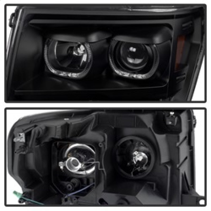SPYDER 9032226 Xtune Ford F150 09-14 Projector Headlights Halogen Model Only LED Halo Black PRO-JH-FF15009-CFB-BK