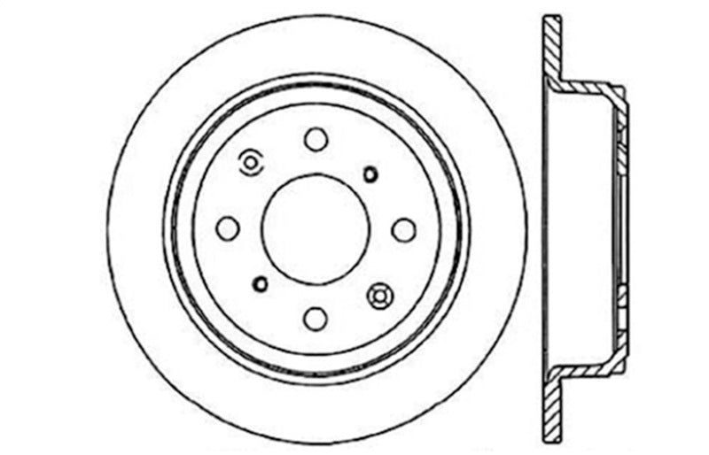 Stoptech 127.40017L StopTech 90-96 Acura Integra / 97-01 Integra (Exc. Type R) Slotted & Drilled Left Rear Rotor