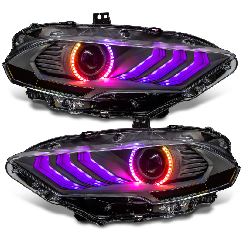 ORACLE Lighting 8204-332 Oracle Lighting 18-23 Ford Mustang Dynamic ColorSHIFT LED Headlights - Black Series SEE WARRANTY