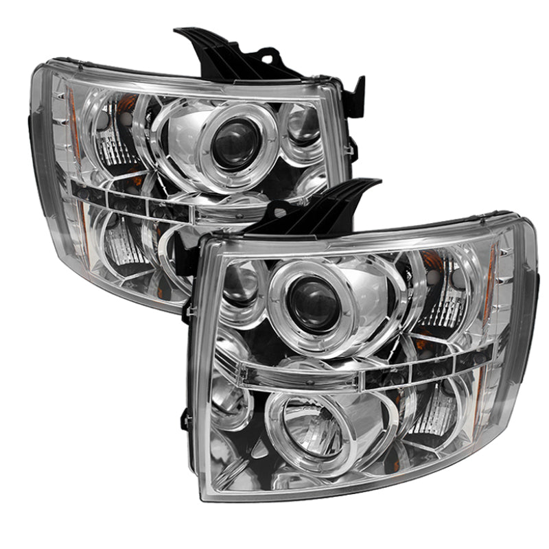 SPYDER 5009500 Spyder Chevy Silverado 1500 07-13 Projector Headlights LED Halo LED Chrm PRO-YD-CS07-HL-C