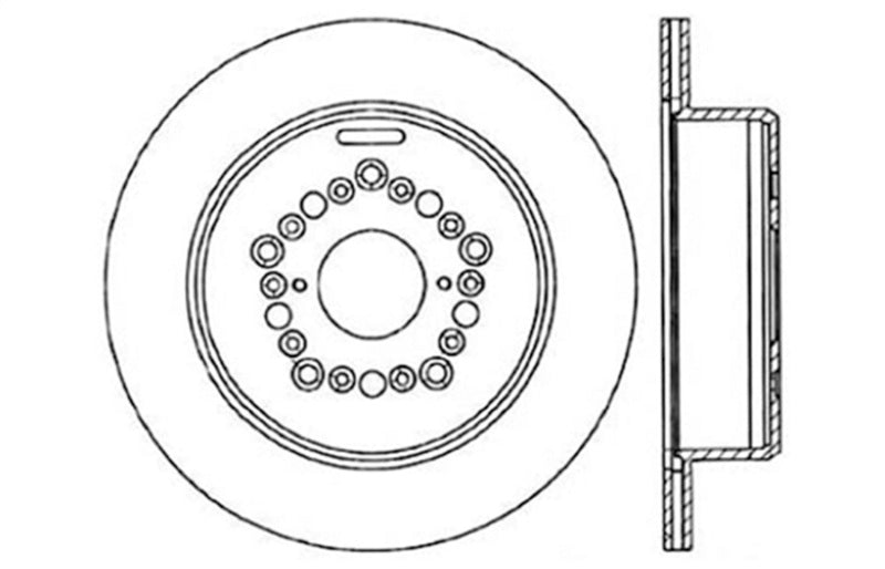 Stoptech 127.44084L StopTech Power Slot 93-97 Lexus GS Series/95-00 LS400/92-00 SC400 Rear Left Drilled & Slotted Rotor