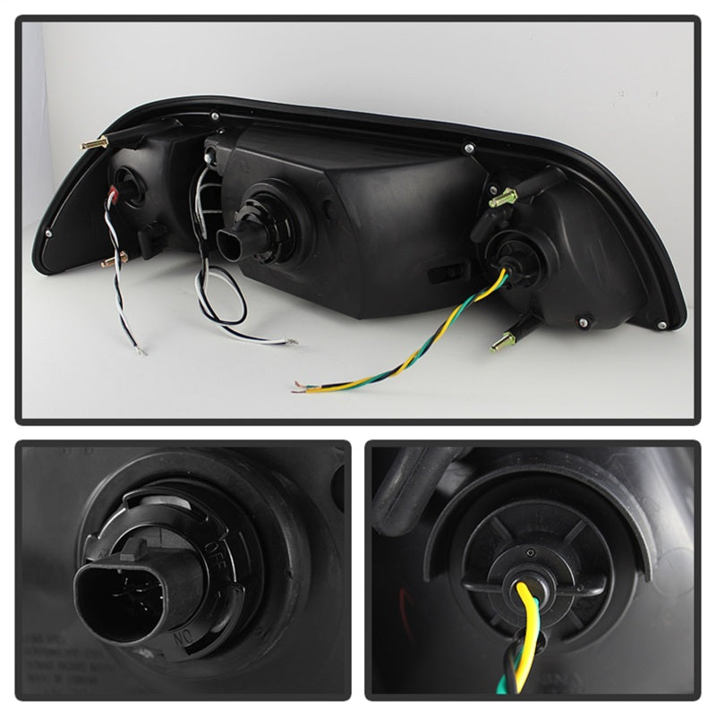 SPYDER 5012531 Spyder Ford Mustang 87-93 1PC LED (Replaceable LEDs)Crystal Headlights Black HD-YD-FM87-1PC-LED-BK