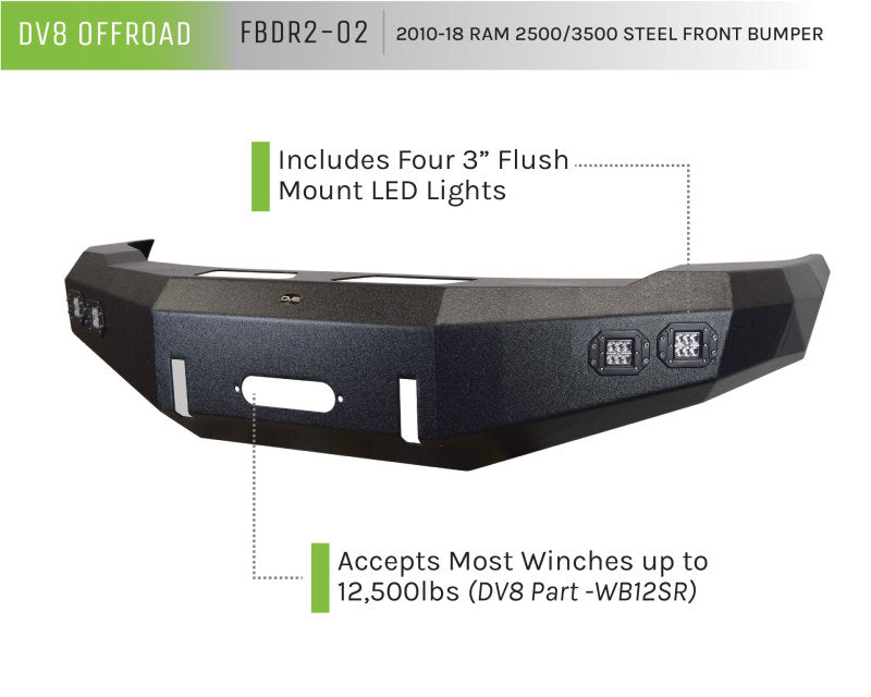 DV8 Offroad FBDR2-02 10-14 Dodge RAM 2500/3500 Front Bumper