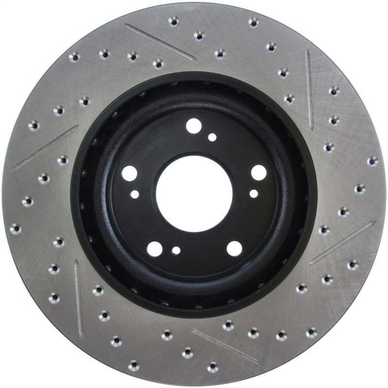 Stoptech 127.40057R StopTech 02-06 Acura RSX Type S / 06-09 Honda Civic Si Slotted & Drilled Right Front Rotor
