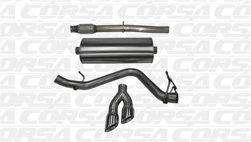 CORSA Performance 14873 Corsa 14-19 GMC Sierra/Chevy Silv 1500 Crew Cab/Short Bed 5.3L V8 Polished Sport Single Side CB Exh