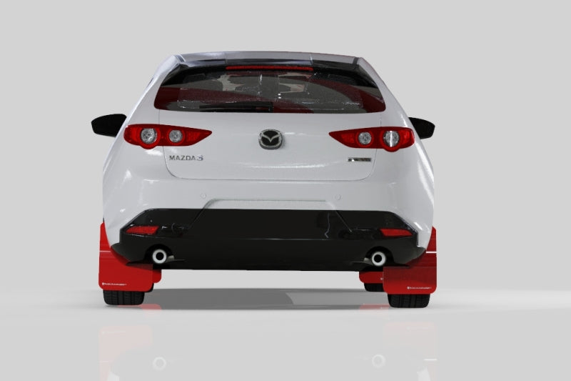 Rally Armor MF61-UR-RD/WH 19-22 Mazda3 GT Sport Hatch Red UR Mud Flap w/ White Logo