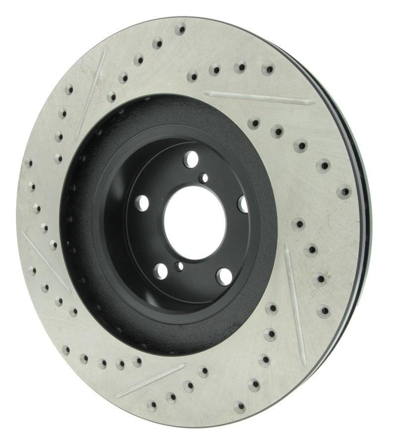 Stoptech 127.47018L StopTech 02-10 Subaru WRX Slotted & Drilled Left Front Rotor (exc. STi)
