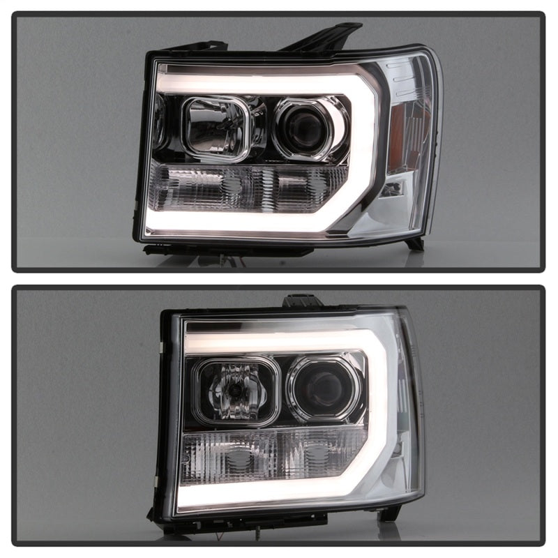 SPYDER 5083647 Spyder GMC Sierra 1500/2500/3500 07-13 V2 Projector Headlights - Chrome PRO-YD-GS07V2-LBDRL-C