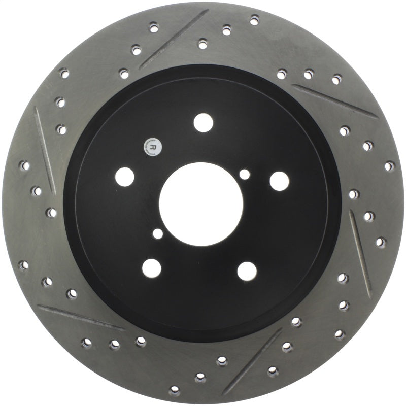 Stoptech 127.47037R StopTech 16-17 Subaru WRX (w/Eyesight Technology) Sport Slotted & Drilled Rear Right Rotor