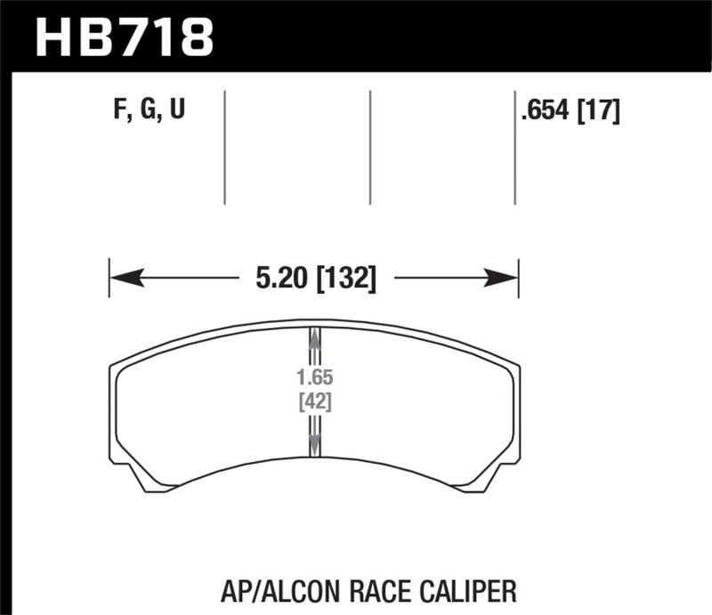 Hawk Performance HB718G.654 Hawk DTC-60 AP Racing/Alcon HB110 w/42mm Rad Depth Racing Brake Pads