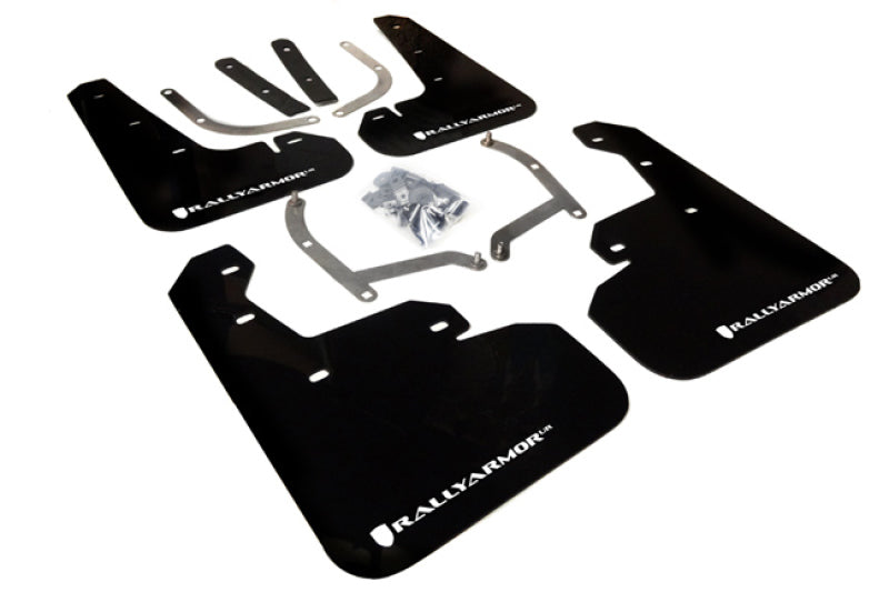 Rally Armor MF45-UR-BLK/WH 17-22 Subaru Impreza Black UR Mud Flap w/ White Logo