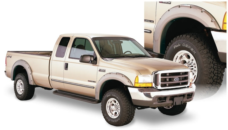 Bushwacker 20914-02 99-07 Ford F-250 Super Duty Styleside Pocket Style Flares 4pc 81.0/96.0in Bed - Black