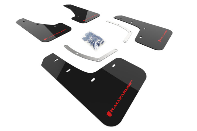 Rally Armor MF49-UR-BLK/RD 18-22 Subaru Ascent Black UR Mud Flap w/ Red Logo