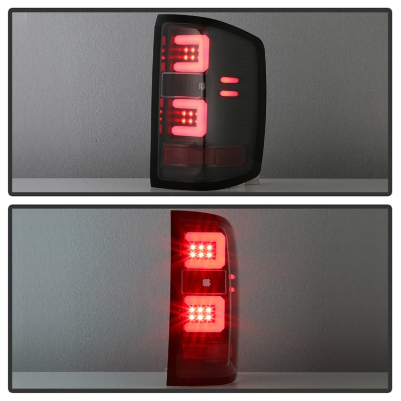 SPYDER 5085856 Spyder Chevy 1500 14-16 Light Bar LED Tail Lights All Blk ALT-YD-CS14-LBLED-BKV2
