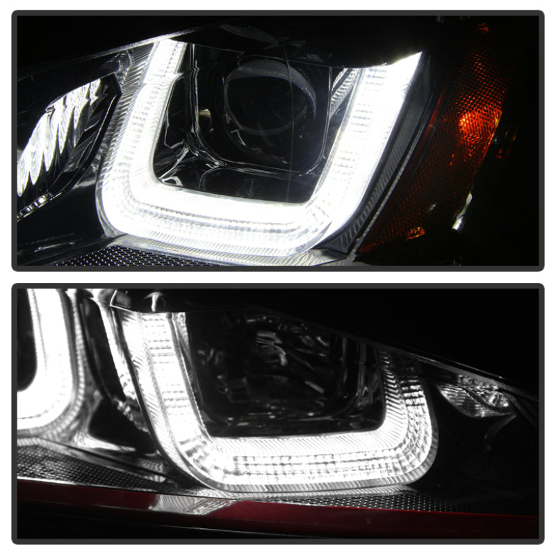 SPYDER 5080592 Spyder Volkswagen Golf VII 14-16 Projector Headlights DRL LED Red Stripe Blk PRO-YD-VG15-RED-DRL-BK