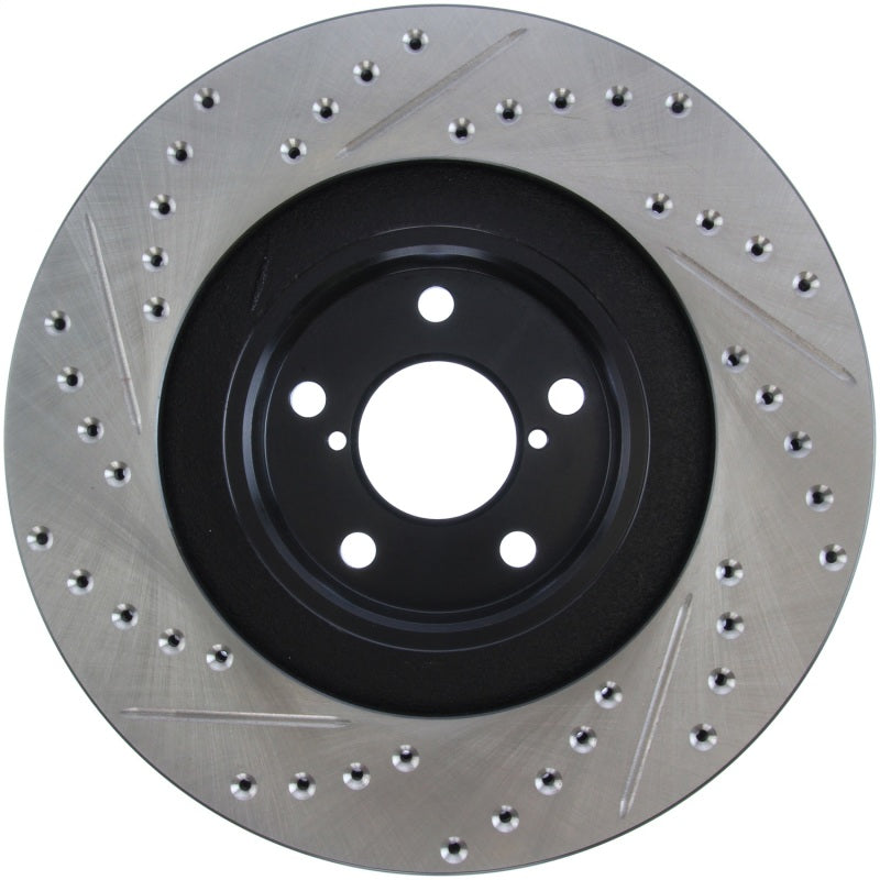 Stoptech 127.47018L StopTech 02-10 Subaru WRX Slotted & Drilled Left Front Rotor (exc. STi)