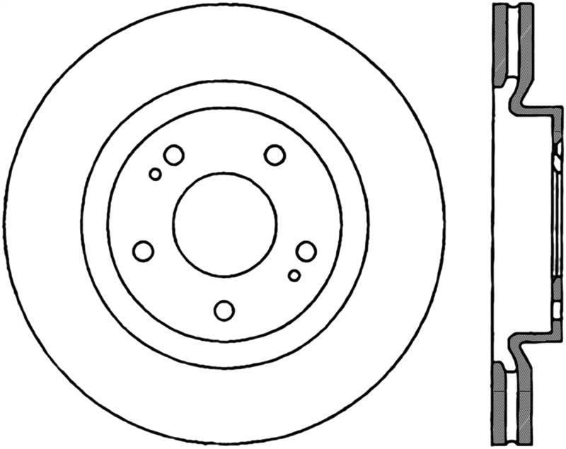 Stoptech 127.46076L StopTech Slotted & Drilled Sport Brake Rotor