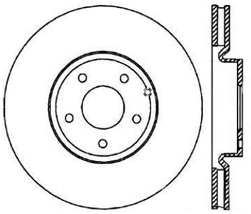 Stoptech 127.42079R StopTech SportStop 6/02-08 Nissan 350Z / 8/02-04 Infiniti G35 Slotted & Drilled Rear Right Rotor
