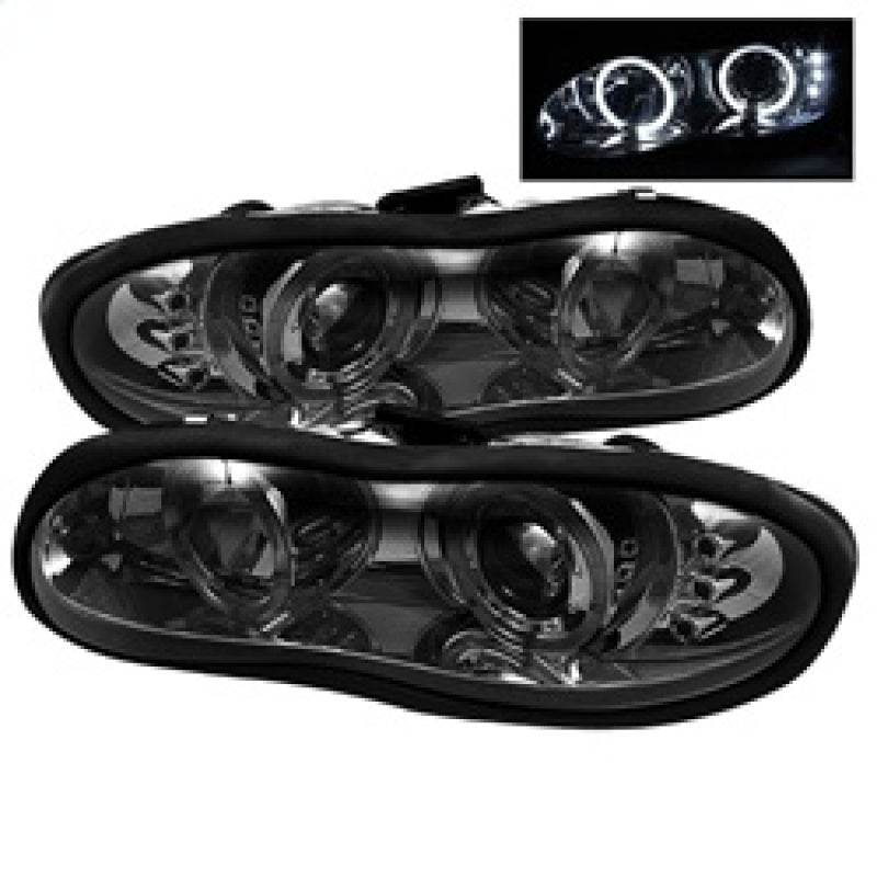 SPYDER 5009258 Spyder Chevy Camaro 98-02 Projector Headlights LED Halo LED Smke - Low H1 PRO-YD-CCAM98-HL-SM