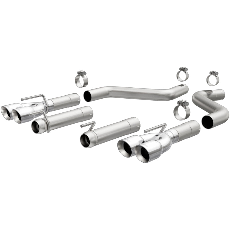 Magnaflow 19206 MagnaFlow Axle-Back, SS, 3in, Quad Split Rear 3.5 Tips 2015 Dodge Challenger incl SRT Hellcat