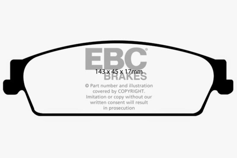 EBC ED91780 09-14 Cadillac Escalade 6.0 Hybrid Extra Duty Rear Brake Pads