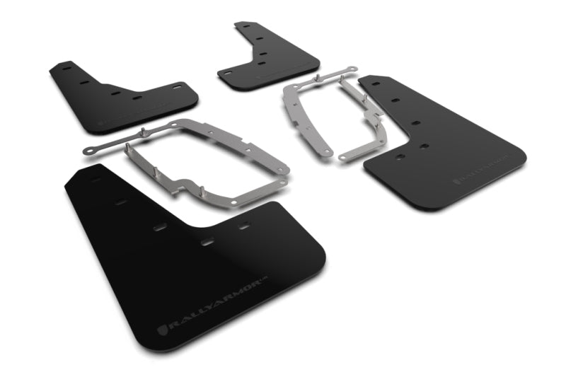 Rally Armor MF62-UR-BLK/MBK 17-22 Tesla Model 3 Black UR Mud Flap - Metallic Black Logo